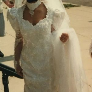Gorgeous Beaded Wedding Gown & Headpiece